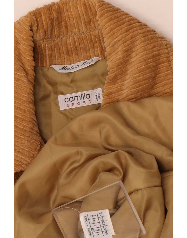 Camilla Womens Double Breasted Corduroy Jacket IT 44 Medium Beige Cotton