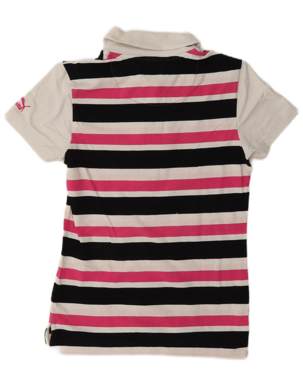 Puma Damen Poloshirt UK 10 Small Mehrfarbig gestreift
