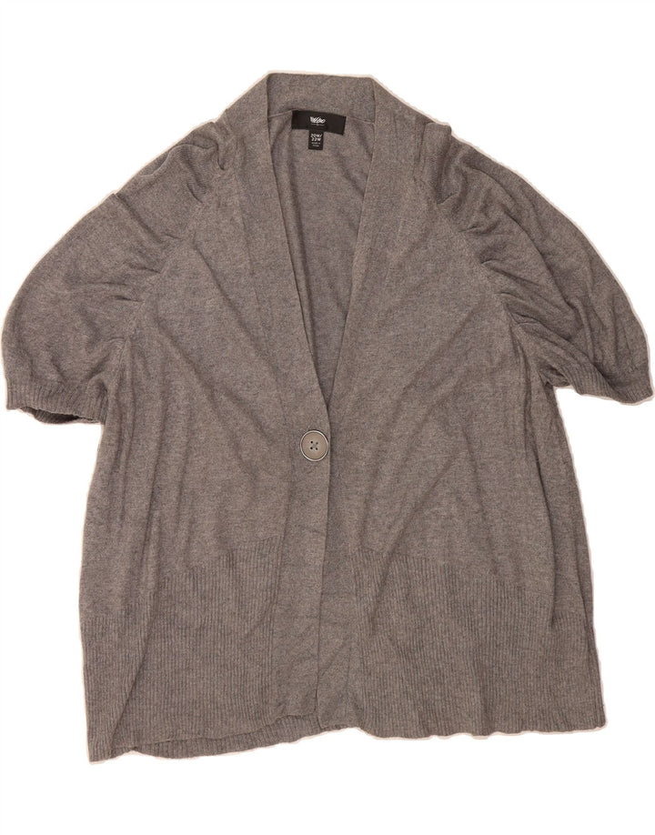 MOSSIMO Womens Short Sleeve Cardigan Sweater US 20 3XL Grey Rayon Vintage Mossimo and Second-Hand Mossimo from Messina Hembry 
