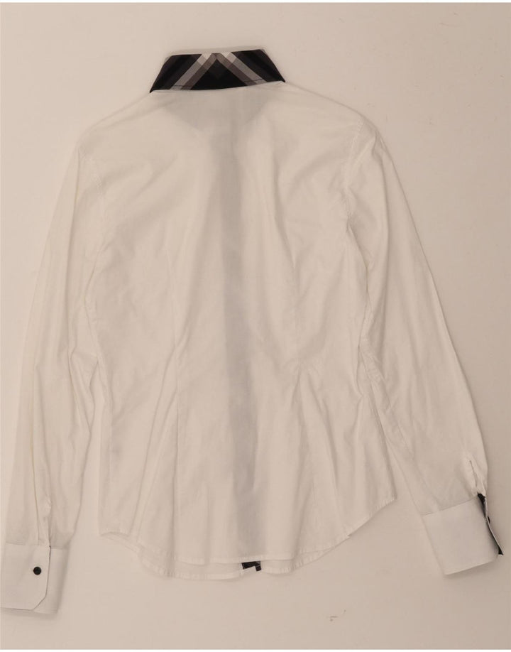 NARACAMICEE Womens Shirt UK 12 Medium White Colourblock Vintage Naracamicee and Second-Hand Naracamicee from Messina Hembry 