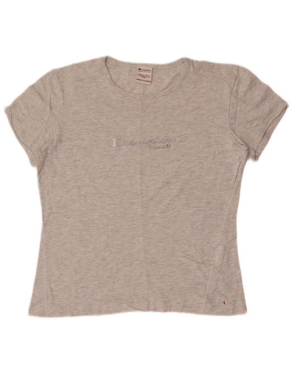 Champion Womens Heritage Classics Graphic T-Shirt Top UK 18 XL Grey Cotton