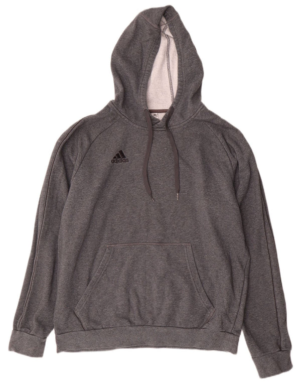 Felpa con cappuccio da uomo Adidas Large in cotone grigio