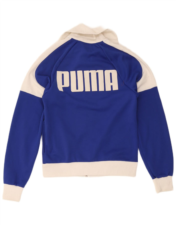 Puma Herren-Trainingsanzug mit grafischem Oberteil, klein, blau, Farbblock-Polyester