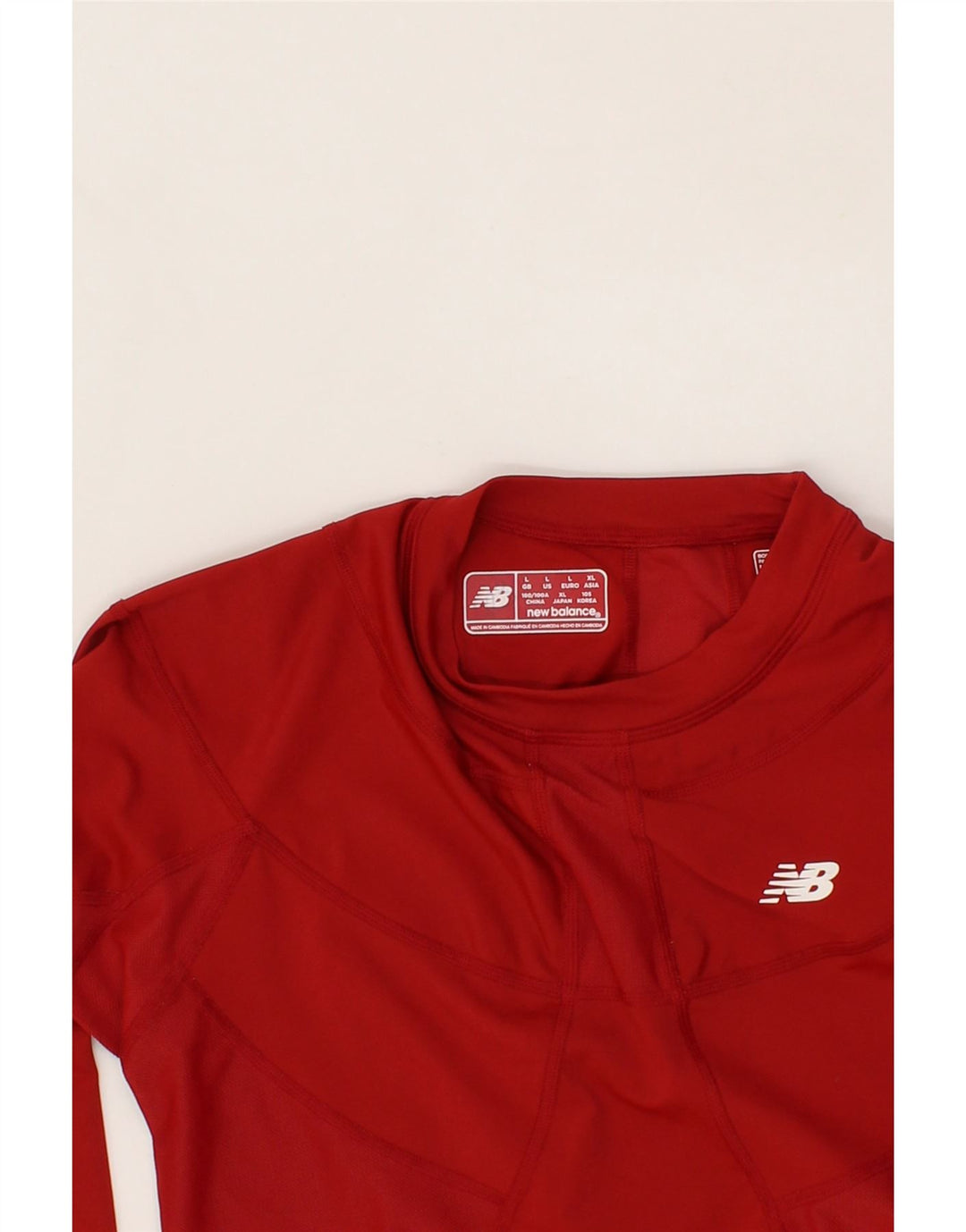 NEW BALANCE Womens Top Long Sleeve UK 16 Large Red Polyester Vintage New Balance and Second-Hand New Balance from Messina Hembry 