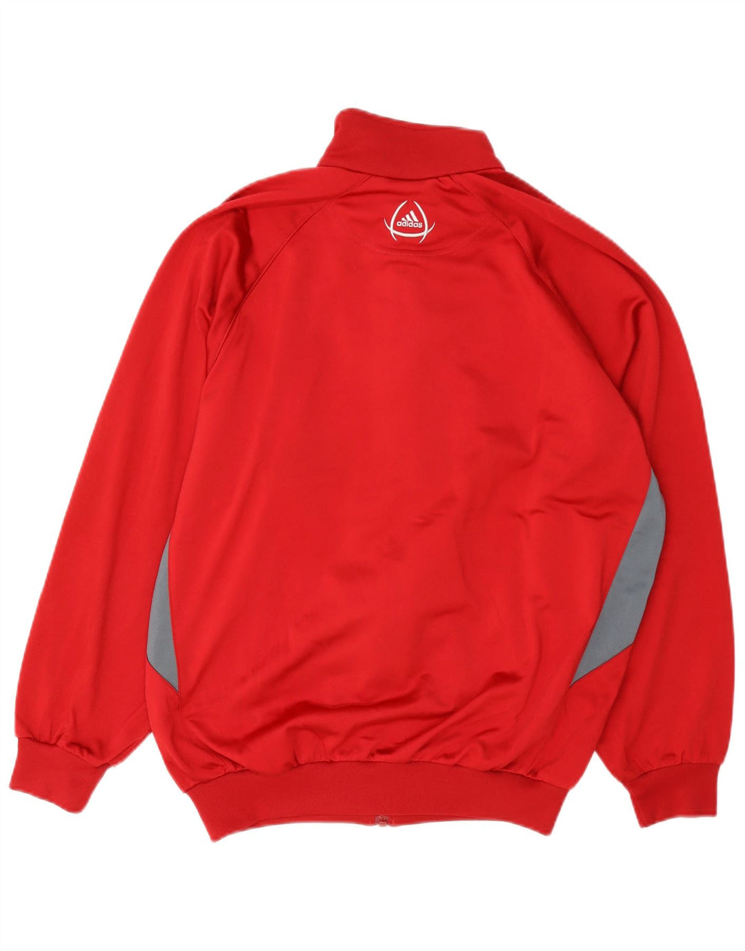Adidas Mens Tracksuit Top Jacket UK 34/36 Small Red Colourblock Polyester