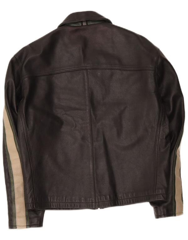 Hein Gericke Herre Læder Biker Jacket UK 38 Medium Sort Colourblock