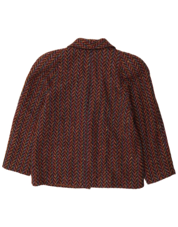 Vintage Womens Blazer Jacket UK 14 Medium Multicoloured Herringbone