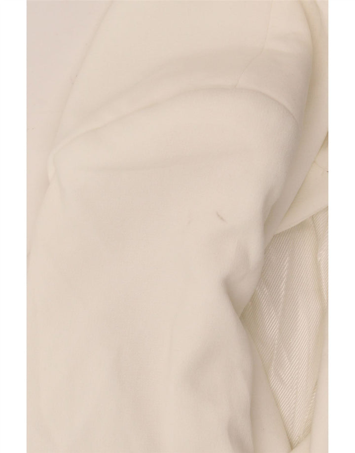 Zara Womens Open Oversized Blazer Jacket UK 6 XS Hvid Polyester