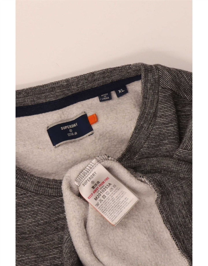 Superdry Homme Sweatshirt Jumper XL Gris Moucheté Coton