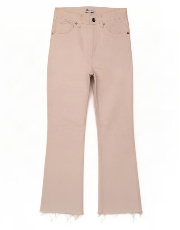 Zara Jean court bootcut pour femme EU 38 Petit W28 L26 Coton blanc