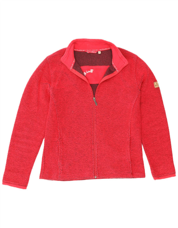 Weird Fish Womens Cardigan Sweater UK 14 Medium Red Cotton