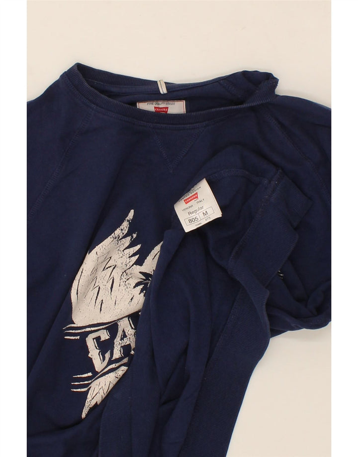 CARRERA Mens VERONA Regular Fit Graphic Sweatshirt Jumper Medium Navy Blue Vintage Carrera and Second-Hand Carrera from Messina Hembry 
