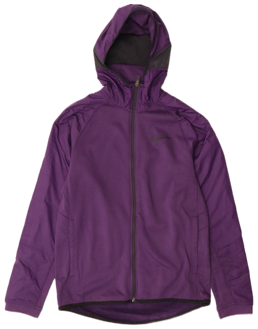 NIKE Mens Zip Hoodie Sweater Small Purple Polyester