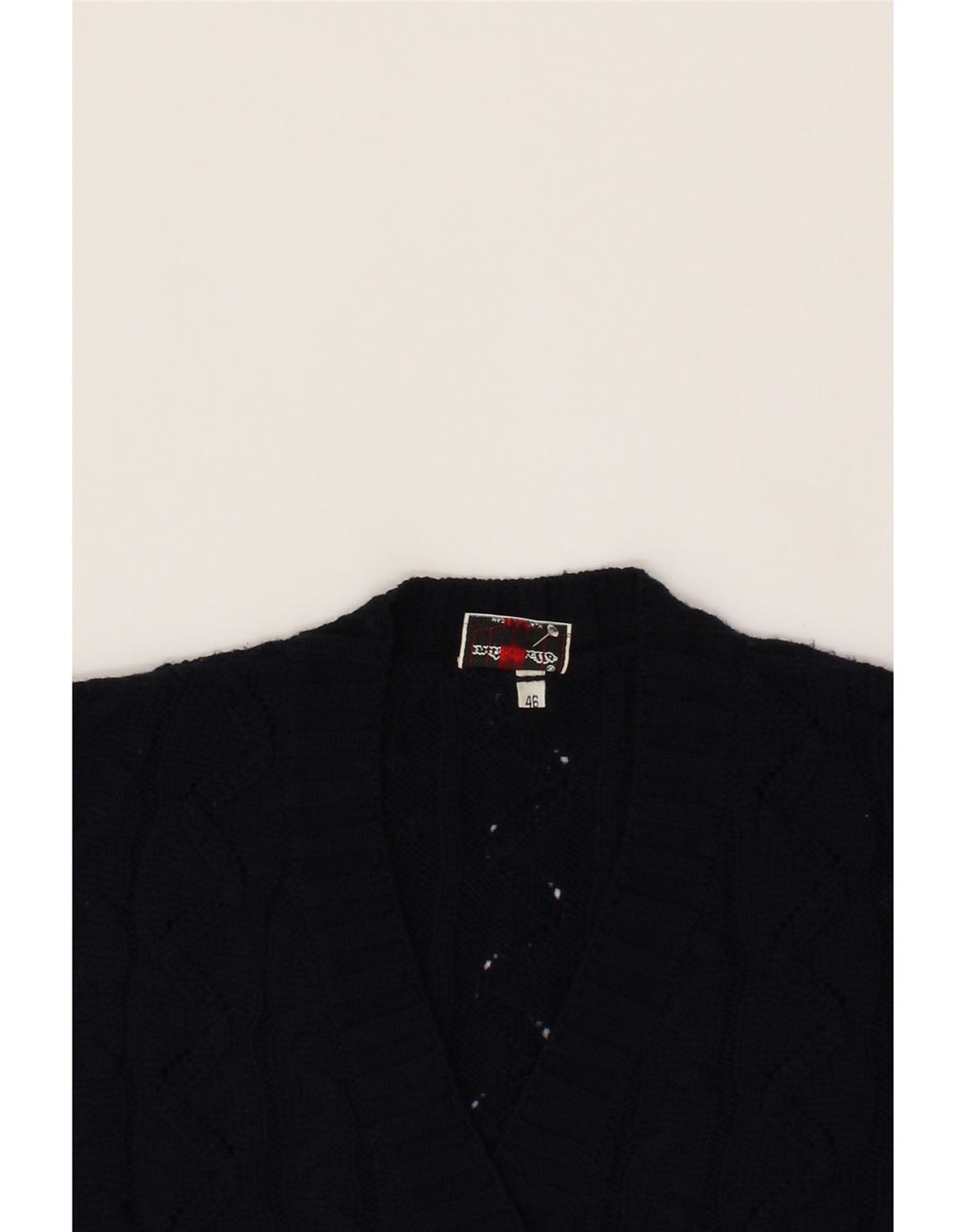 MARRONETTO Womens Cardigan Sweater IT 46 Large Navy Blue Wool Vintage Marronetto and Second-Hand Marronetto from Messina Hembry 