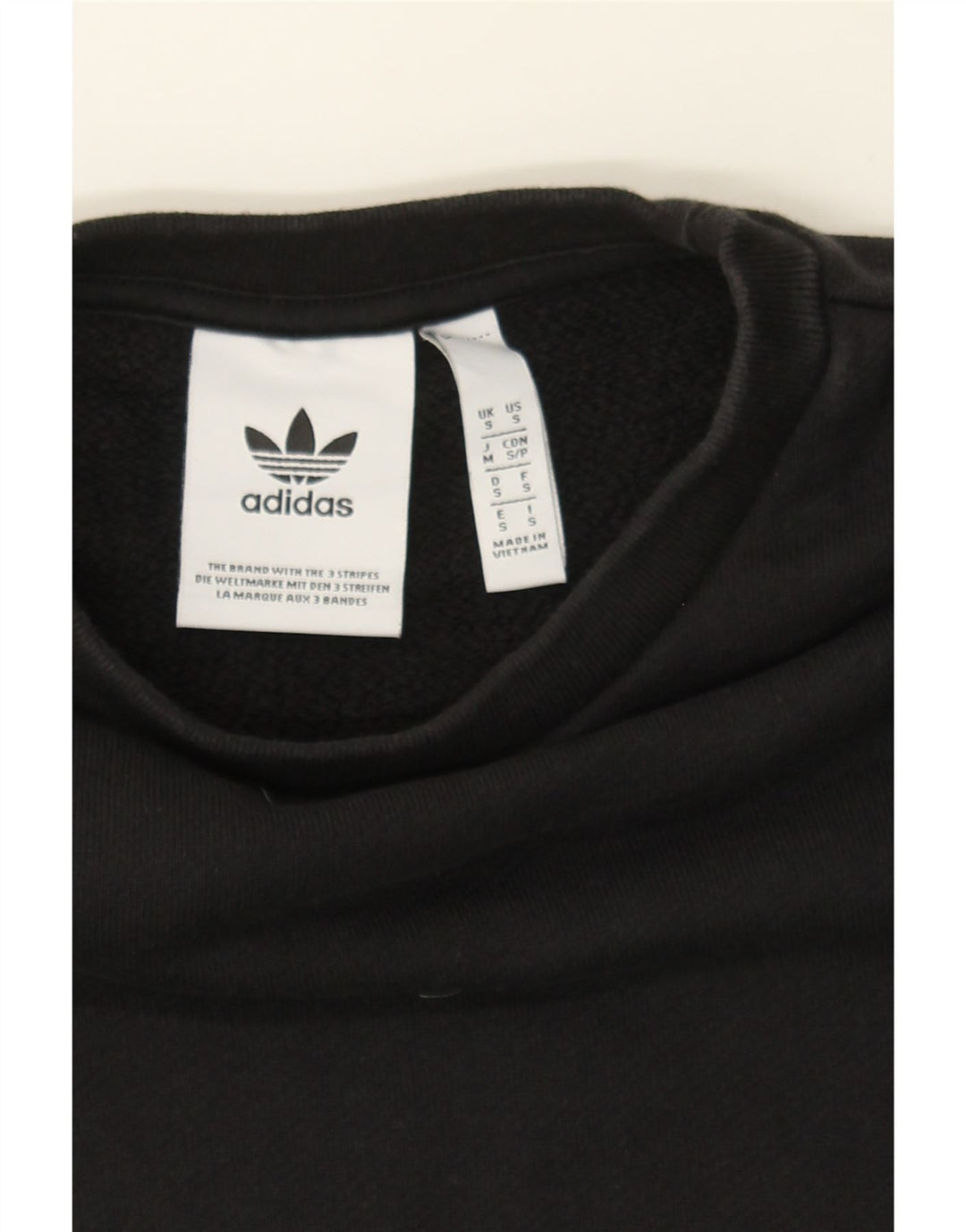 ADIDAS Mens Graphic Sweatshirt Jumper Small Black Cotton Vintage Adidas and Second-Hand Adidas from Messina Hembry 