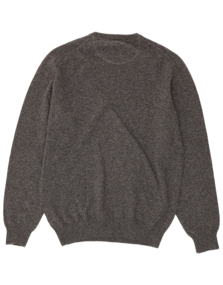 E.B. Company Mens Crew Neck Jumper Sweater Medium Grey Merino Wool