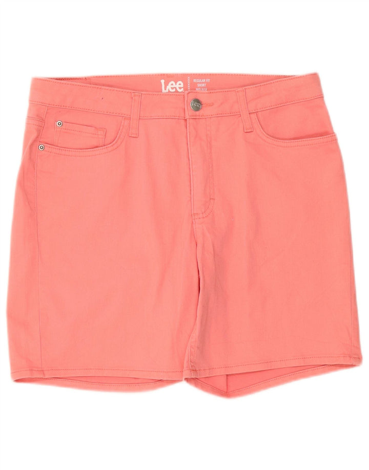 Lee Womens Mid Rise Regular Fit Denim Shorts W34 Large Pink