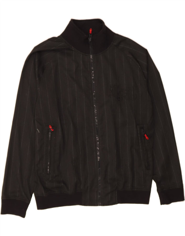 O'NEILL Mens Bomber Jacket UK 42 XL Black Pinstripe Vintage O'Neill and Second-Hand O'Neill from Messina Hembry 
