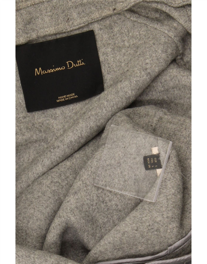MASSIMO DUTTI Womens Hooded Bomber Jacket UK 16 Large Grey