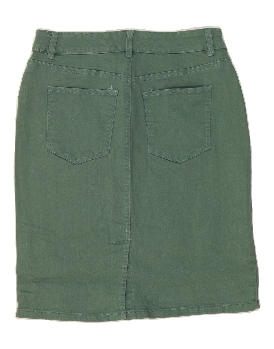CHAPS Womens Denim Skirt US 8 Medium W30 Green Cotton Vintage Chaps and Second-Hand Chaps from Messina Hembry 
