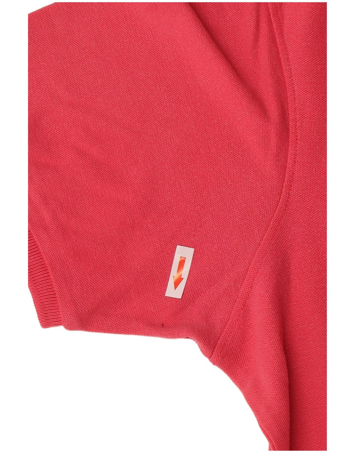 Fila Mens Polo Shirt Large Pink Cotton