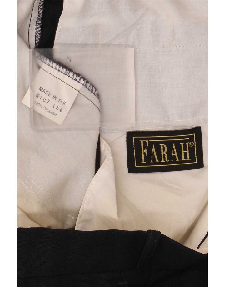 Farah Mens Straight Suit Trousers W42 L33 Navy Blue Polyester