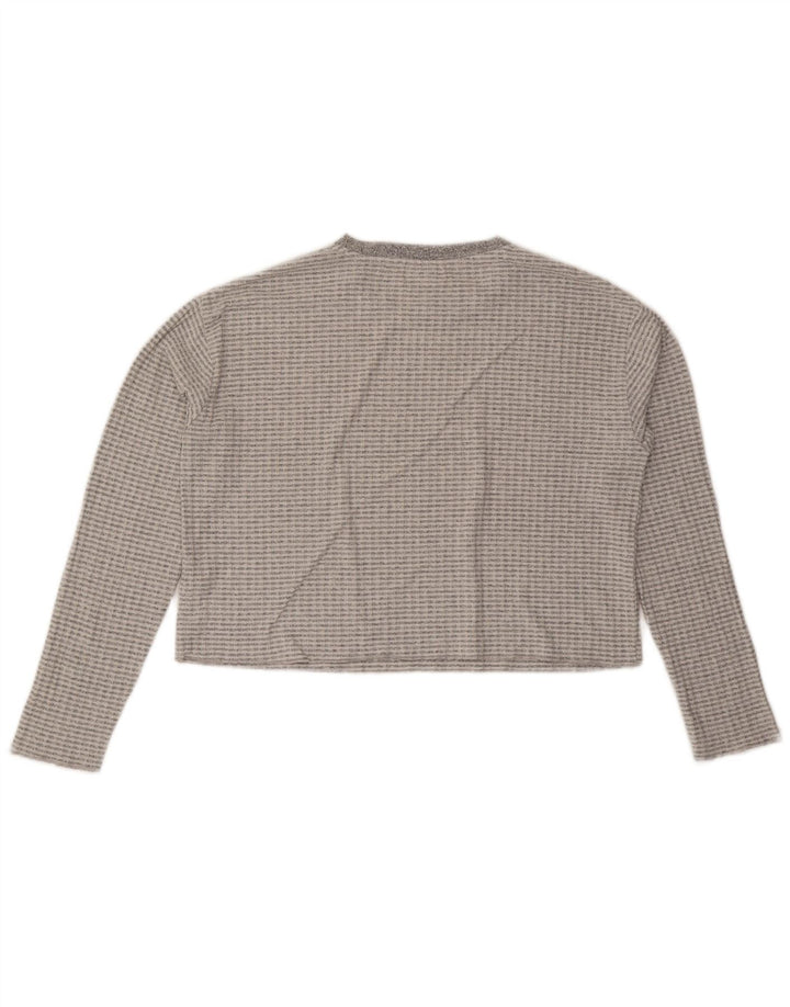 Topshop Dame Crop Top Langærmet UK 14 Medium Grey Polyester