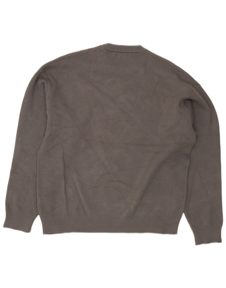 Zara Mens Crew Neck Jumper Sweater Small Grey Viscose