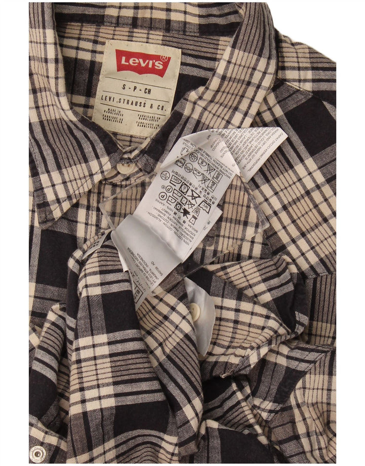 Levi's Flanelskjorte til mænd, lille grå ternet bomuld