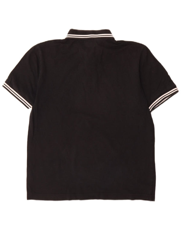 Kappa Mens Polo Shirt Large Black Striped