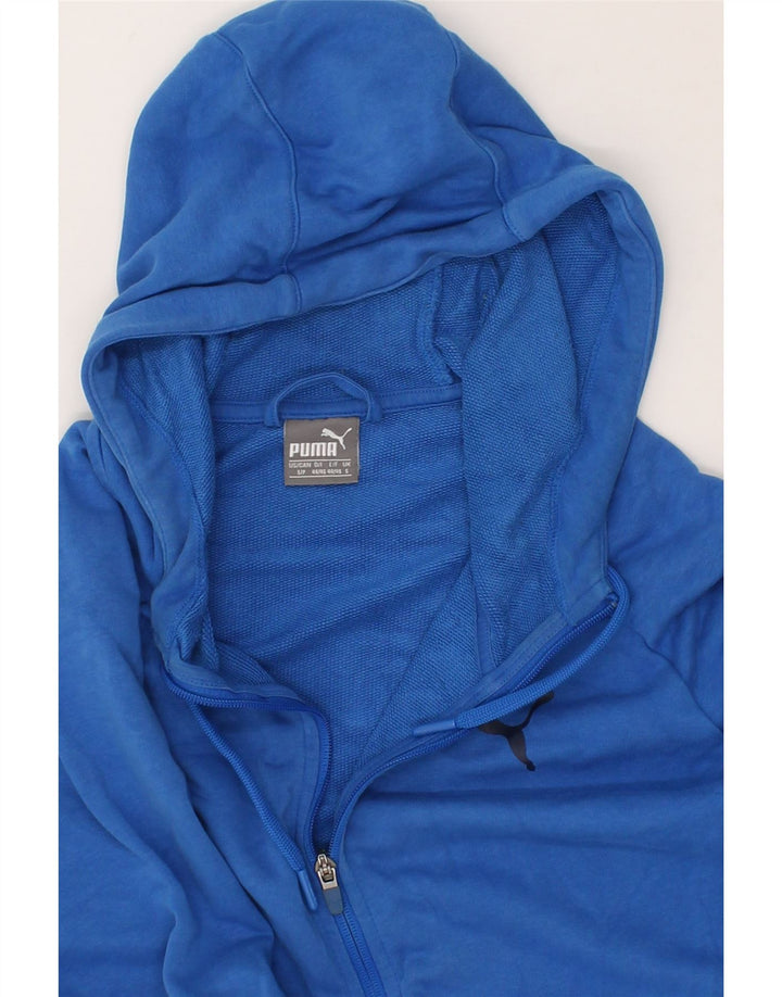 PUMA Mens Zip Hoodie Sweater Small Blue Cotton Vintage Puma and Second-Hand Puma from Messina Hembry 