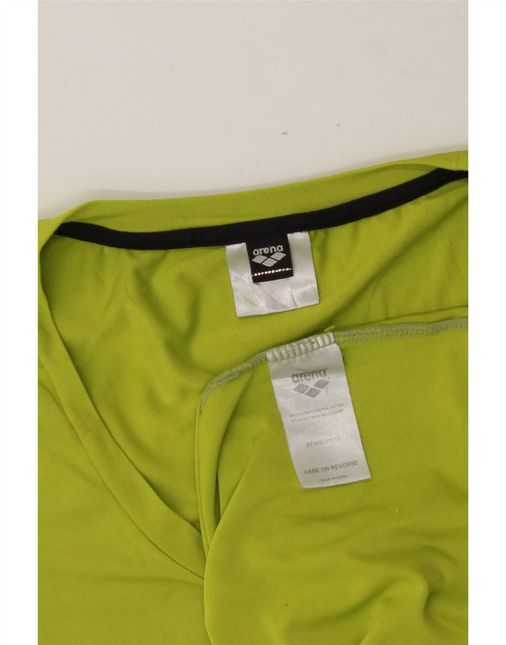 ARENA Womens T-Shirt Top UK 12 Medium Green Polyester Vintage Arena and Second-Hand Arena from Messina Hembry 