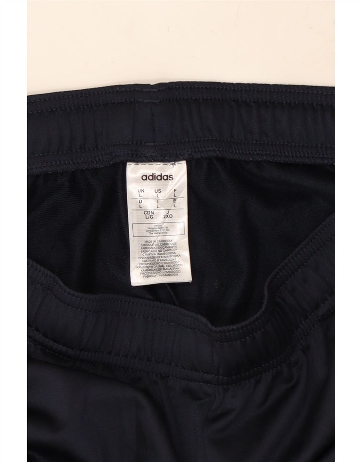 ADIDAS Mens Tracksuit Trousers Joggers Large Navy Blue Polyester