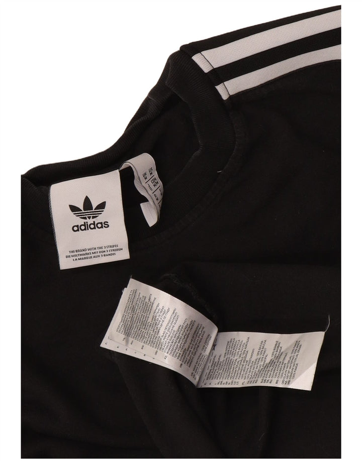T-shirt Adidas da uomo Top media in cotone nero