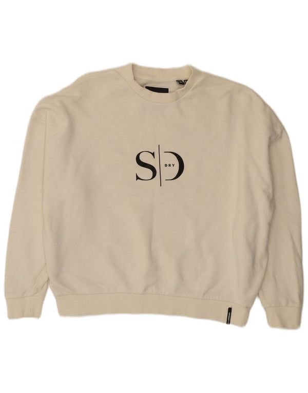 Женский укороченный джемпер оверсайз Superdry UK 8, маленький Off White