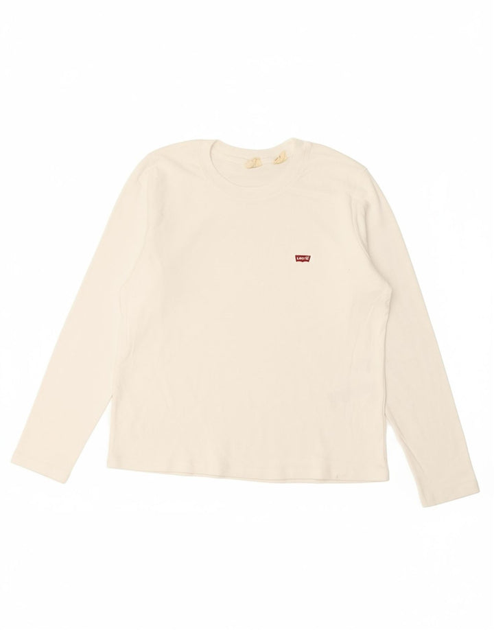 LEVI'S Top feminino manga comprida UK 18 XL algodão branco