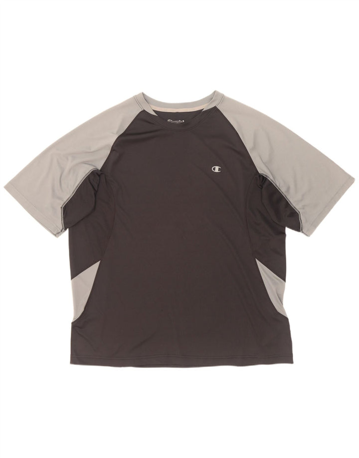 Champion T-Shirt Homme Top XL Noir Colourblock Polyester