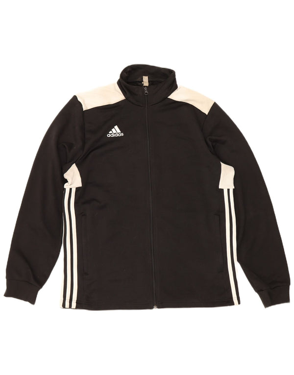 Adidas Mens Tracksuit Top Jacket Large Black Colourblock Polyester