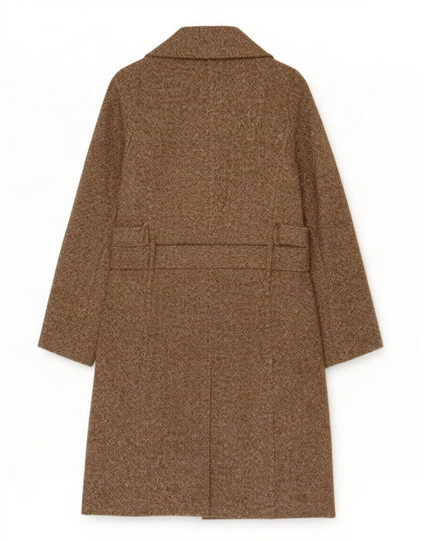Trench da donna Zara UK 10 piccolo in lana screziata color kaki