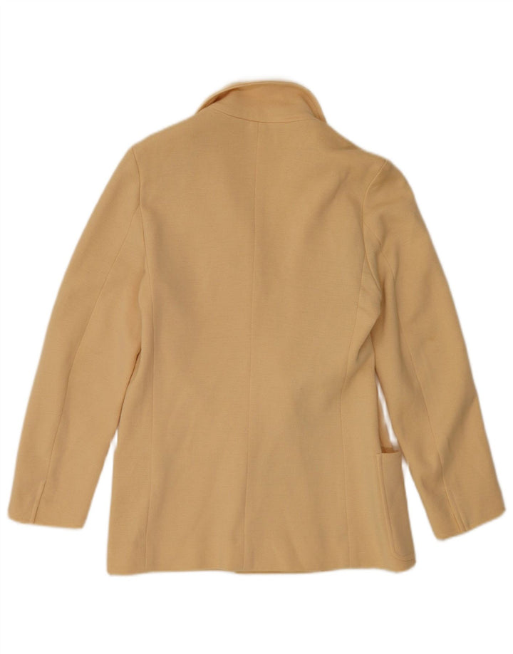 Gibi Womens Knit Double Breasted Blazer Jacket IT 44 Medium Beige Wool