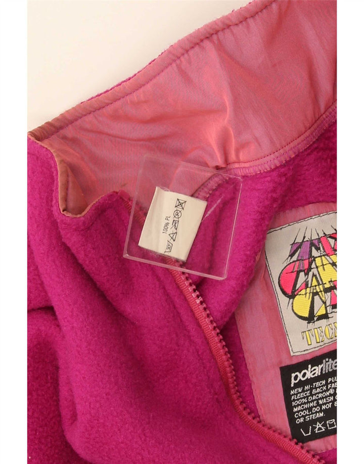 Tecnica Mens Graphic Zip Neck Fleece Jumper Large Pink Polyester