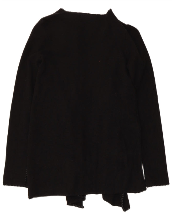 Maglione cardigan aperto asimmetrico da donna Zara UK 10 piccolo poliestere nero