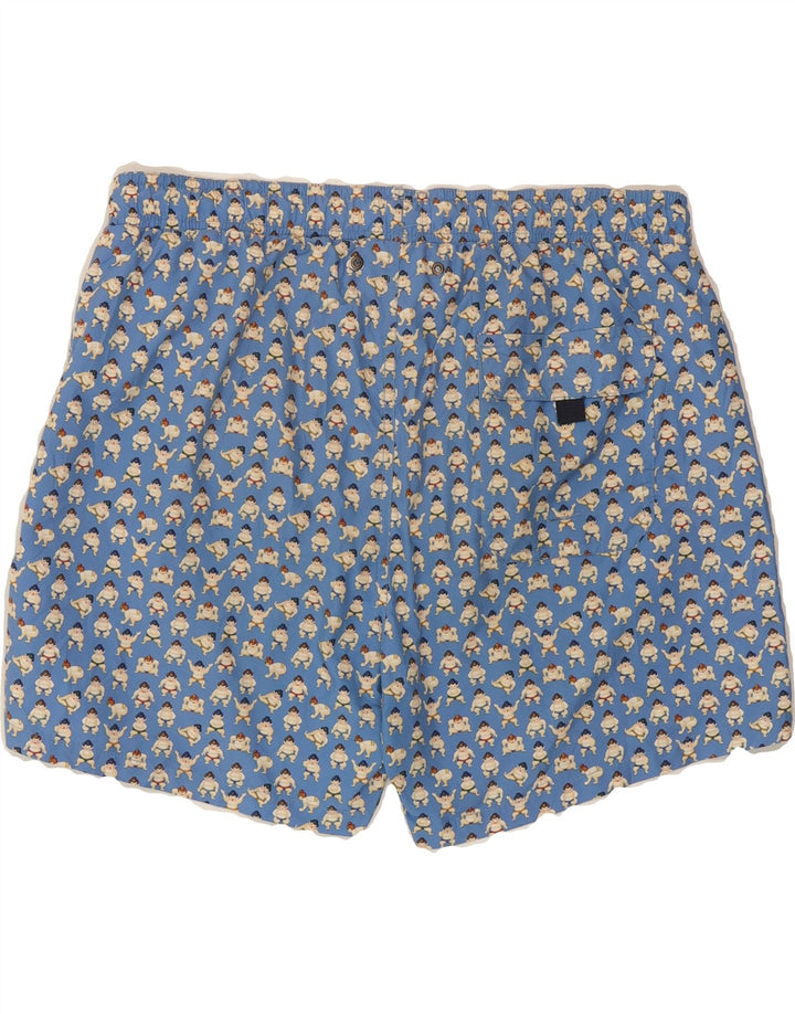 GUTTERIDGE Mens Abstract Pattern Swimming Shorts XL  Blue Polyester Vintage Gutteridge and Second-Hand Gutteridge from Messina Hembry 