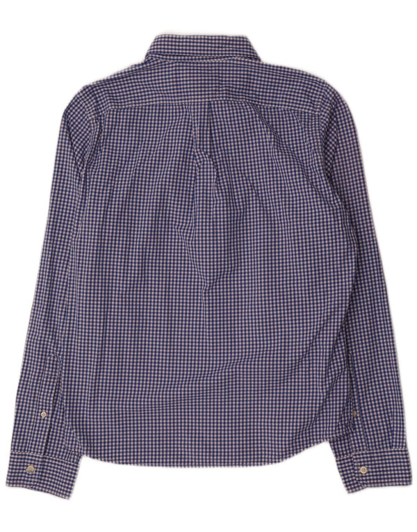 Мужская куртка-бомбер Abercrombie & Fitch XL, синяя, хлопок в мелкую клетку