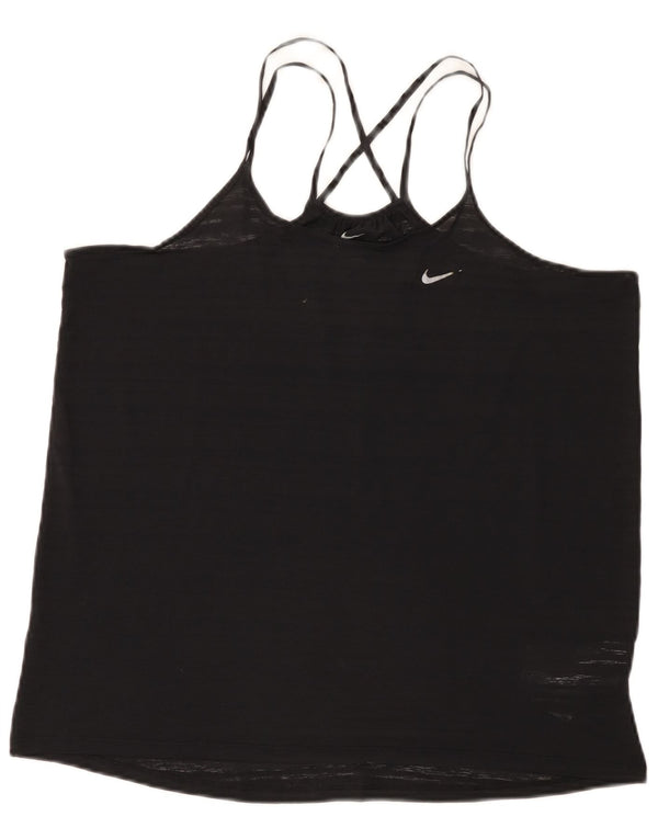 Nike Damen Dri Fit Weste Top UK 16 Large Schwarz Polyester
