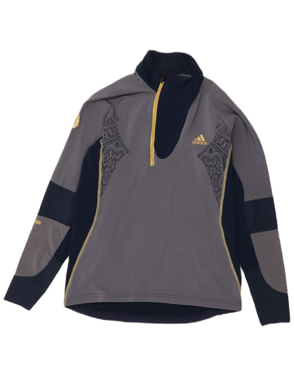 Adidas Pullover Træningsdragt Top UK 38/40 Medium Navy Blue Colourblock
