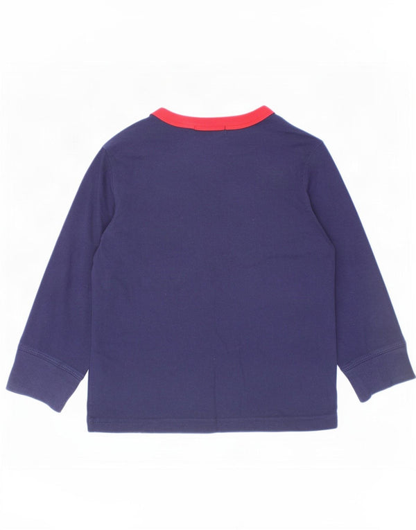 Polo Ralph Lauren Boys Graphic Top manga comprida 2-3 anos azul marinho algodão