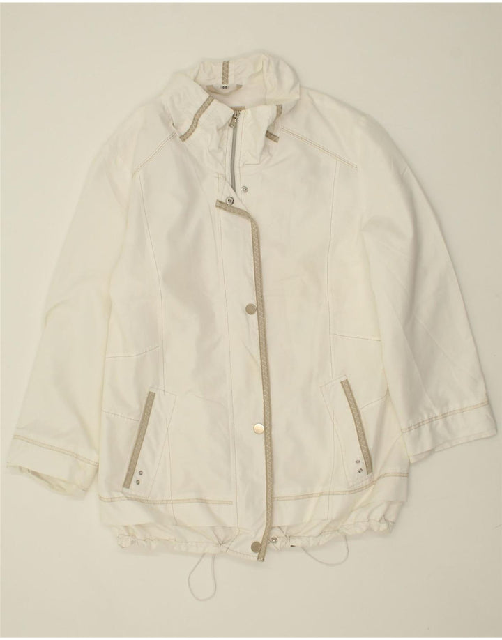 VINTAGE Womens Windbreaker Jacket IT 44 Medium White Polyester Vintage Vintage and Second-Hand Vintage from Messina Hembry 
