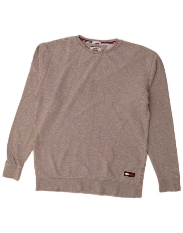 Tommy Hilfiger Mens Relaxed Fit Sweatshirt Jumper Small Grey Flecked Cotton