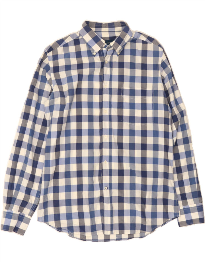 MASSIMO DUTTI Mens Slim Fit Shirt Medium Navy Blue Check Vintage Massimo Dutti and Second-Hand Massimo Dutti from Messina Hembry 
